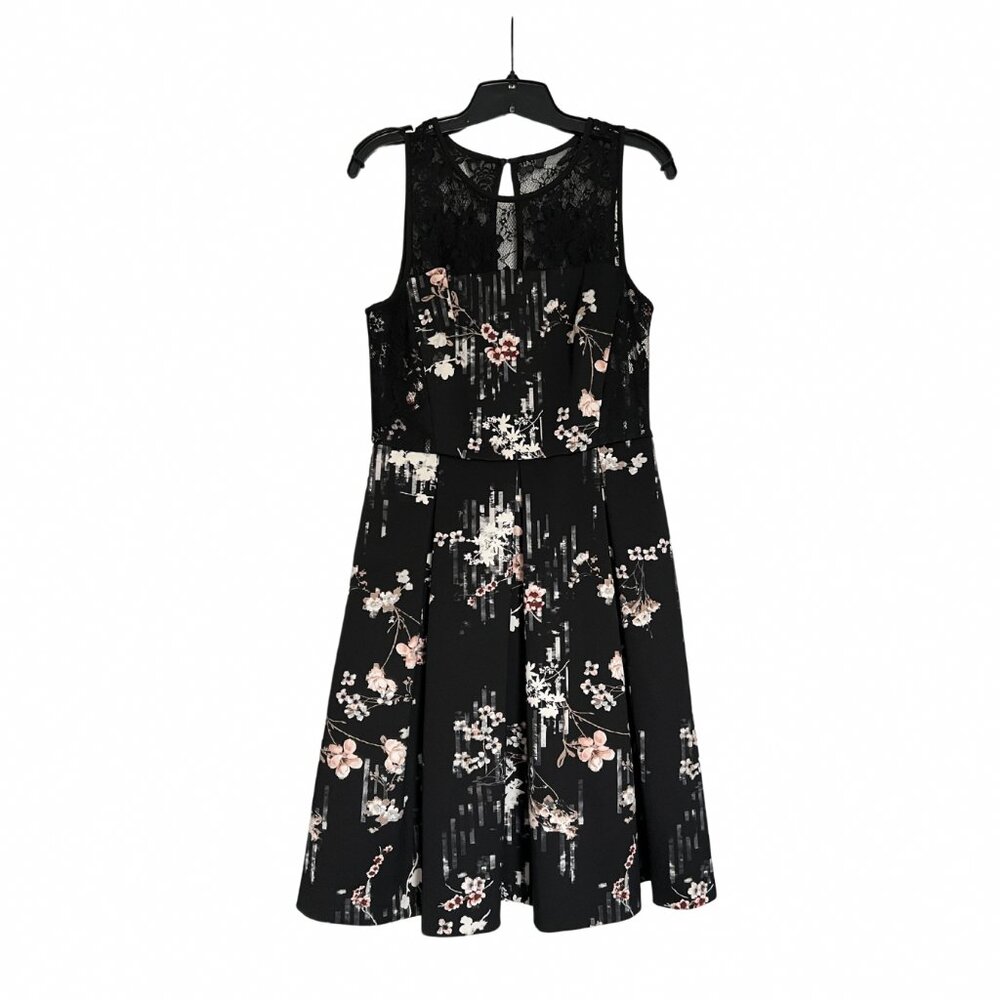 WHBM Black Floral Luxury Dress